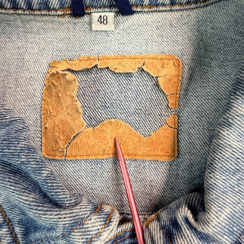 Vintage Ball Jeans Denim Jacket Mens 48 Medium Light Blue Trucker Made Italy 60s